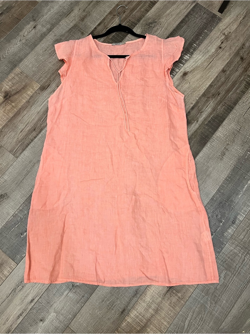 Lightweight peach 100% linen Valentina Naldi dress size M